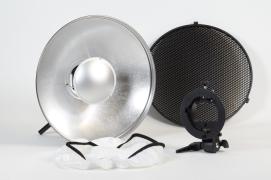 LIGHTING & STUDIO - Flash & On-Camera Light - Accessori - Diffusori, Softbox e Parabole 9915098 Beauty Dish 40 cm. con griglia + attacco flash a slitta